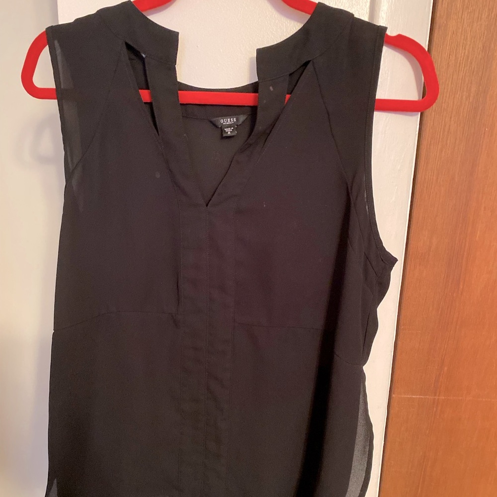 Guess Tank | Chiffon Deep-V Blouse